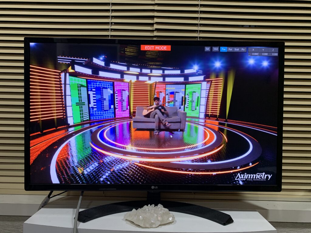 A real-time virtual set on the programme monitor
