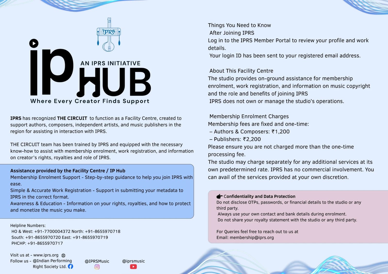 IPRS IP Hub brochure naming The Circuit as a Facility Centre